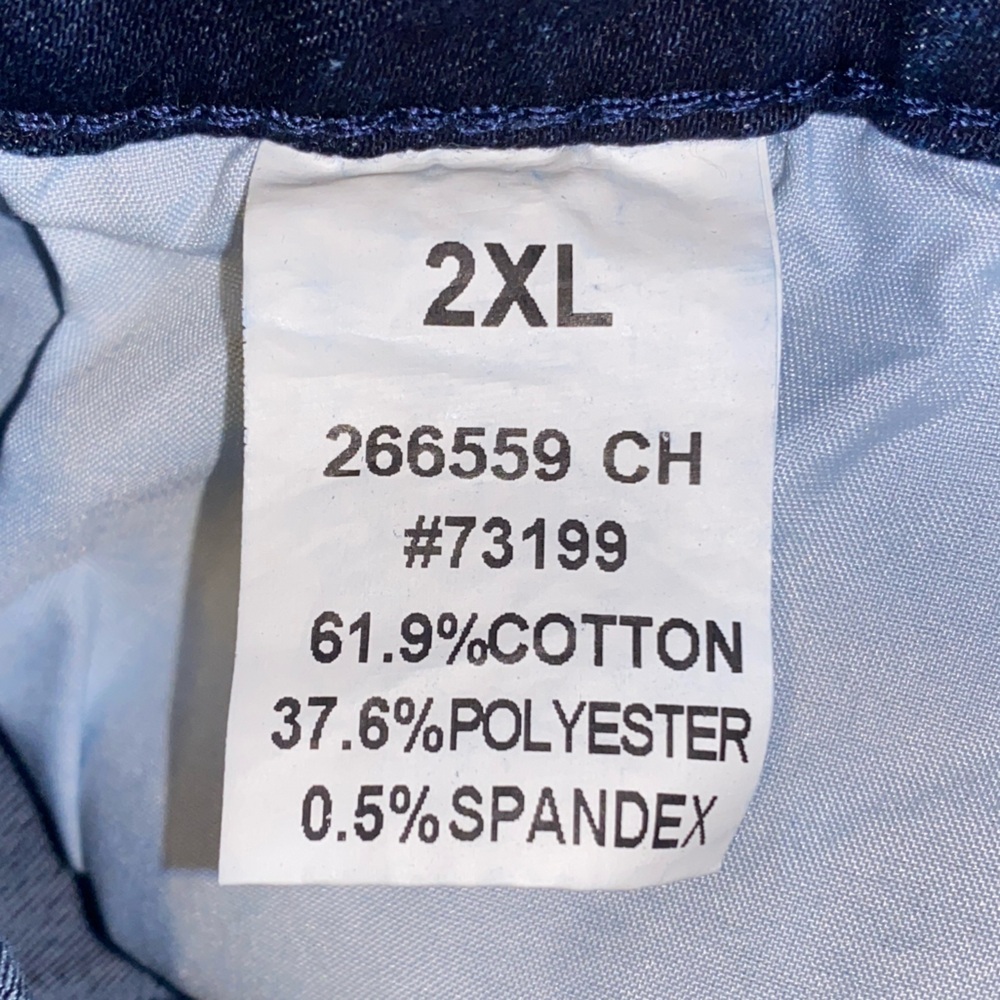 NWT Flamingals Blue Dark Wash High Waisted Straight Leg Jeans, Size 2X (16/33) - Picture 8 of 8